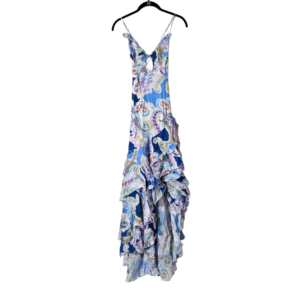 MILLY Edra Summer Paisley Dress in Blue Multi Womens Size 6 - Picture 3 of 6